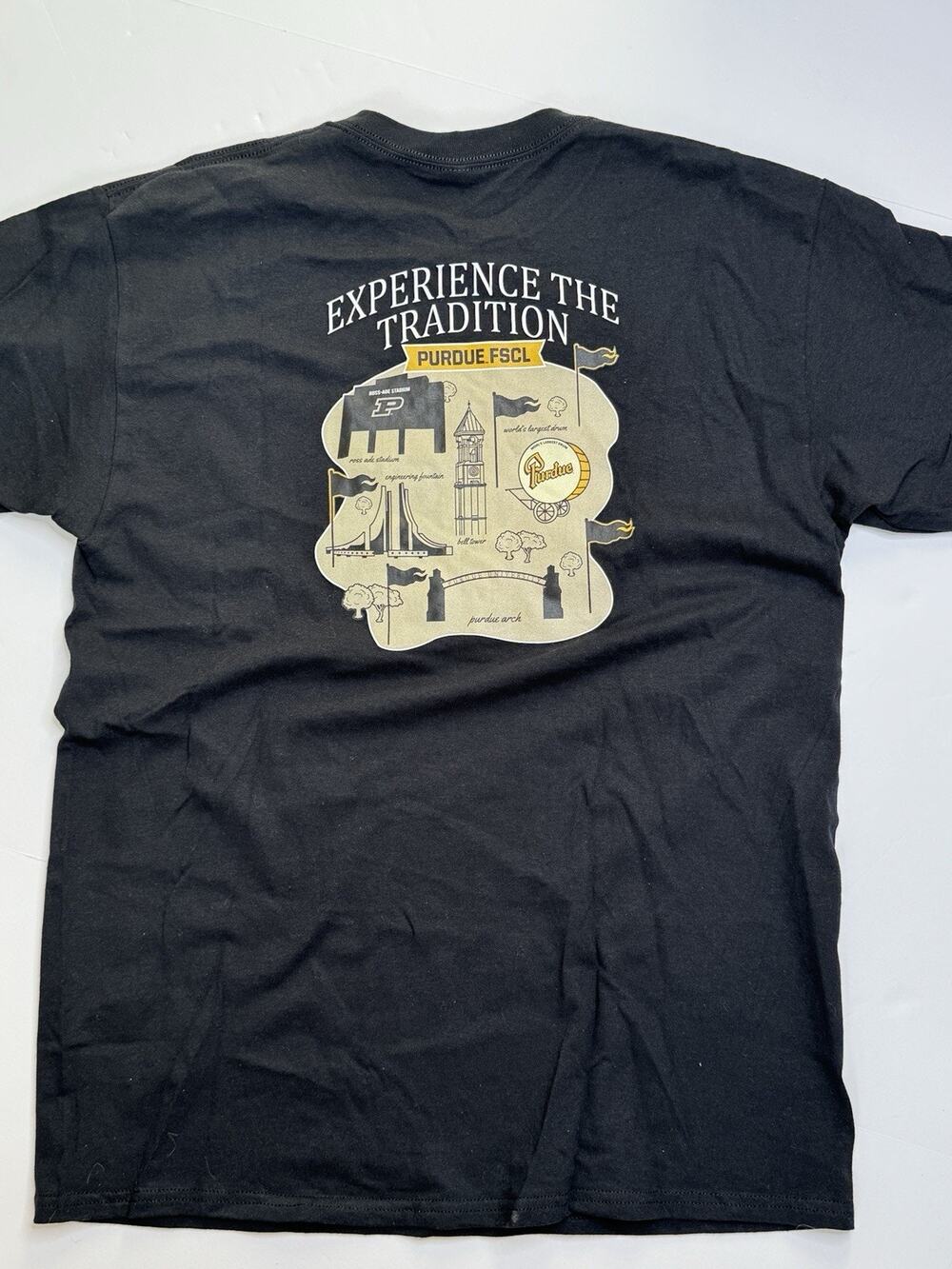 Purdue Boilermakers FSCL Experience Tradition T-Shirt Men’s L Black Gildan